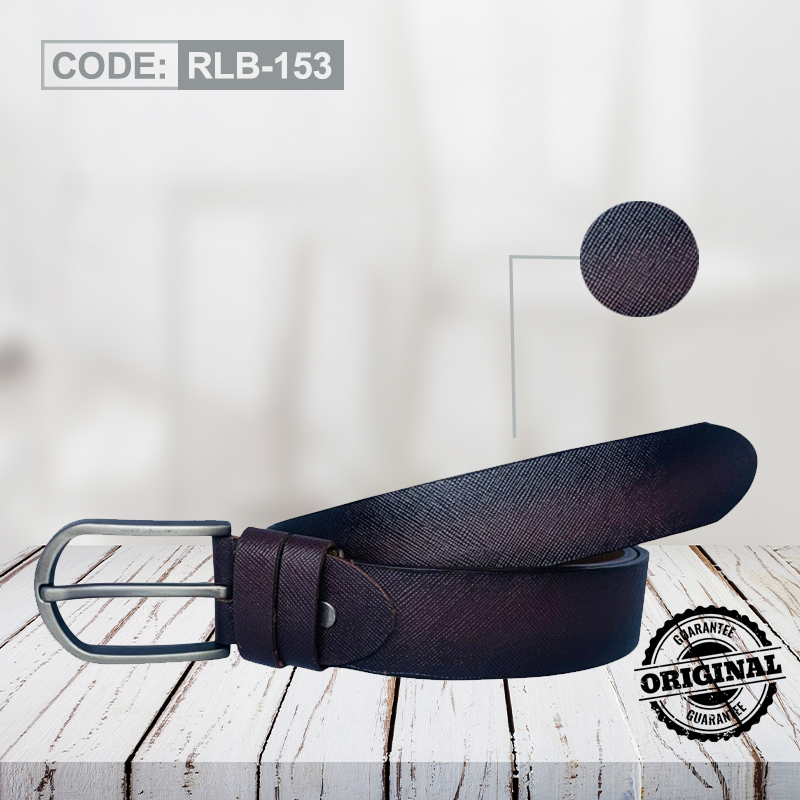 Dark Chocolate Textured Genuine Leather Belt